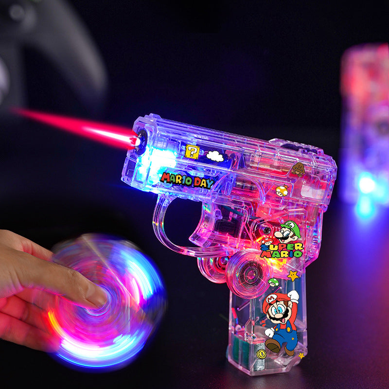 Cartoon Luminous Translucent Folding Rotary Decompression Lighter, Windproof